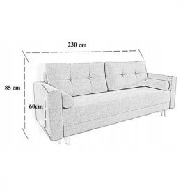 Canapea Largo02 cu functie de pat gri inchis