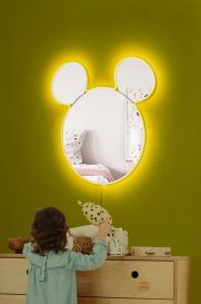 Oglinda Mickey Silver cu iluminare LED 53x50 Galben