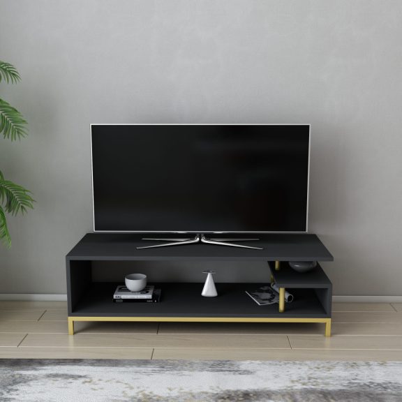 Suport TV Reilly 120x45x38 Gold antracit