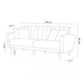 Aqua-TKM04-94216 Set canapea și fotoliu 274x148x85 Gri închis