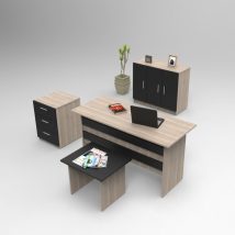 VOGEL12-OB Set mobilier birou Stejar negru