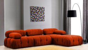   Bubble Corner ( L1-O1-1R -Puf) - Tile Red Coltar canapea 288x95x75 Tile rosu