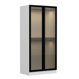Kale210 Dulap cu două uși alb-negru
