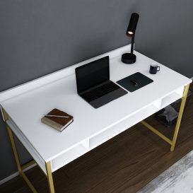 Apple Desk alb auriu