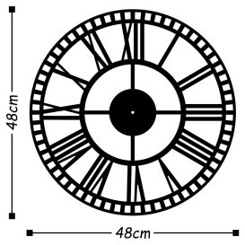 Ceas de Perete Metal 10 - Negru Ceas de perete metalic decorativ 48x48 Negru