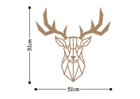 Deer2 - Cupru Decor metalic de perete 51x51 Cupru