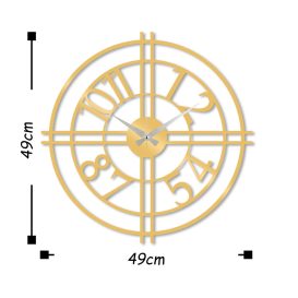 Ceas de Perete Metal 33 - Aur Ceas de perete metalic decorativ 49x49 Aur