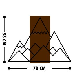 Decor de perete din lemn de munte 78x58 Nuc 
 Negru