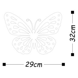 Farfalla 2 Decor metalic de perete 32x29 Multicolor