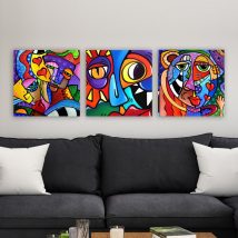   pmdr40 Pictură decorativă pânză (3 bucăți) 90x30 Multicolor