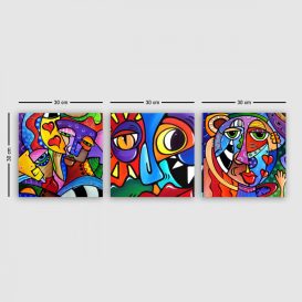 pmdr40 Pictură decorativă pânză (3 bucăți) 90x30 Multicolor
