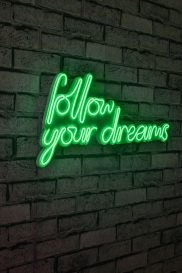 Follow Your Dreams - Verde Iluminare decorativă LED din plastic 60x2x32 Verde