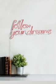 Follow Your Dreams - Roz Iluminat decorativ din plastic LED 60x2x32 Roz