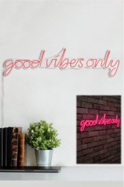 Good Vibes Only - Roz Iluminare decorativă LED din plastic 76x2x19 Roz