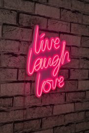Live Laugh Love - Roz Iluminare decorativă LED din plastic 31x2x36 Roz