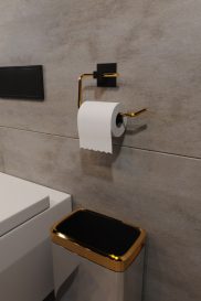 Wc Kağıtlık, Tuvalet Kağıdı Askısı Suport hârtie igienică 16x5x8 Gold