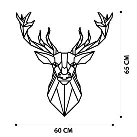 Deer Metal Decor 2 Decor metalic de perete 60x65 Negru