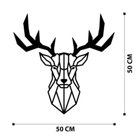 Deer2 Metal Decor Decor metalic de perete 51x51 Negru