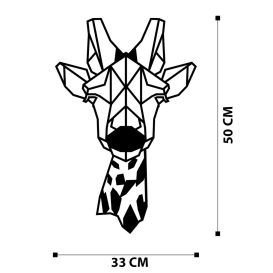 Decor metalic girafa Decor metalic de perete 33x50 Negru