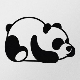 Panda Metal Decor Decor de perete metalic 35x30 Negru