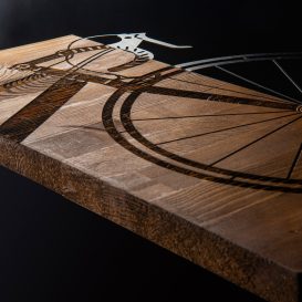 Bisiklet Decor de perete din lemn 45x58 Negru-Nuc
