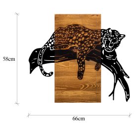 Decor de perete Leopard Wood 66x3x58 
 Nuc Negru