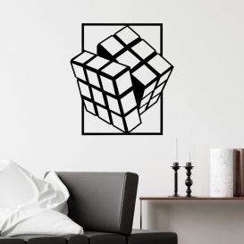 Cubul Rubik Decor metalic de perete 64x69 Negru