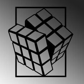 Cubul Rubik Decor metalic de perete 64x69 Negru