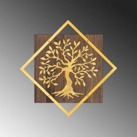 Tree v2 - Decor de perete Gold Tree 54x54 Nuc-Aur