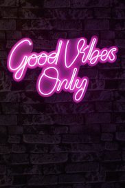 Good Vibes Only 2 - Roz Iluminare decorativă LED din plastic 62x2x37 Roz
