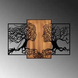 Tree Love - 312 Decor de perete din lemn 125x3x79 Negru-Nuc