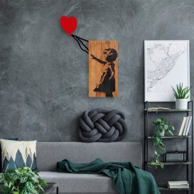 Banksy - 15 Decoratiuni de perete din lemn 60x83 Nuc-Negru