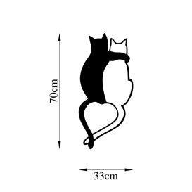 Love Cats - 478 Decor metalic de perete 33x70 Negru