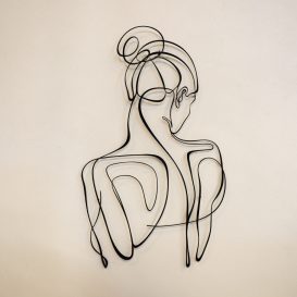Woman Silhouette - APT594LS Decor metalic de perete 48x87 Negru