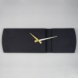 Ceas de perete din metal origami - APS097 Ceas de perete metalic decorativ 49x16 negru-auriu