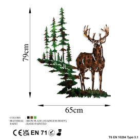 Deer 2 Decor metalic de perete 65x79 Multicolor