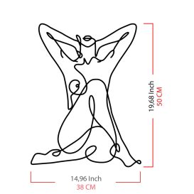 Geometric Nude Woman Decor metalic de perete 38x50 Negru