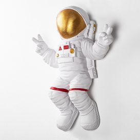 Semnul Pacii Astronaut - 1 Decor de perete 35x10x47 alb-Auriu