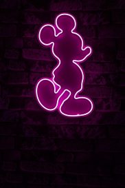 Mickey Mouse - Roz Iluminat decorativ din plastic LED 27x3x49 Roz