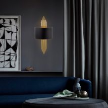   616 - The Interior Design Lampa de perete negru 
 Gold 75x10x22 cm