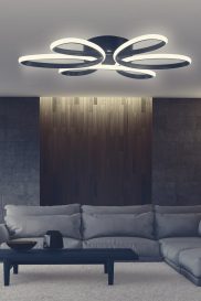 Berenices Lumină Negru-alb Design interior Candelabru Negru 60x4x80 cm