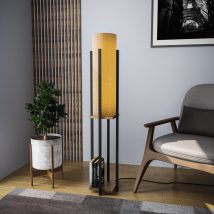   Lampa Raft - 8130 Design interior Lampa de podea Negru 
 Aur 25x20x130 cm