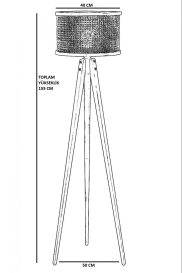 Gizem 8745-6 Design interior Lampa de podea Ratan 
 Nuc 50x50x155 cm