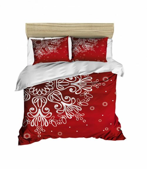 427 Set cuvertură pat dublu roșu alb