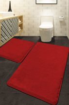 Set de covoare Culori de baie (2 bucăți) Roșu