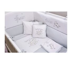 Baby Cotton (80 x 130) Set cuvertură pentru pat pentru bebeluși alb gri