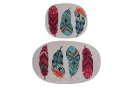 Set covoare baie Feather DJT (2 piese) Multicolor