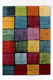 Renkli Kare Covor de hol (100 x 200) Multicolor