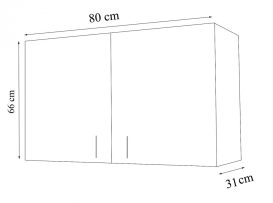 Set dulap de bucătărie Cassio inferior-superior 80 cm în alb