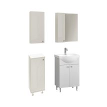   Lucia Simple, dulap de bază Ikeany cu chiuvetă și dulap de baie cu oglindă